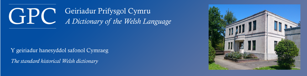 Baner gwefan Geiriadur Prifysgol Cymru